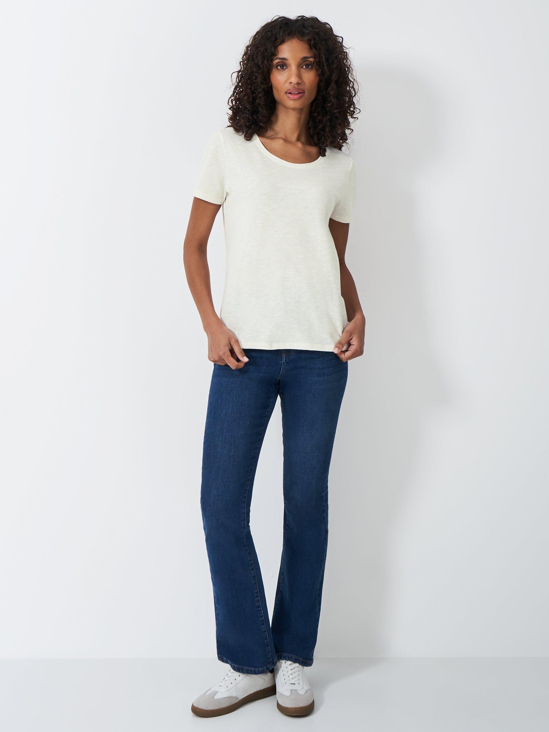 Product image 2 of 5, which shows Crew Clothing Slub Scoop Neck T-Shirt, White, 8