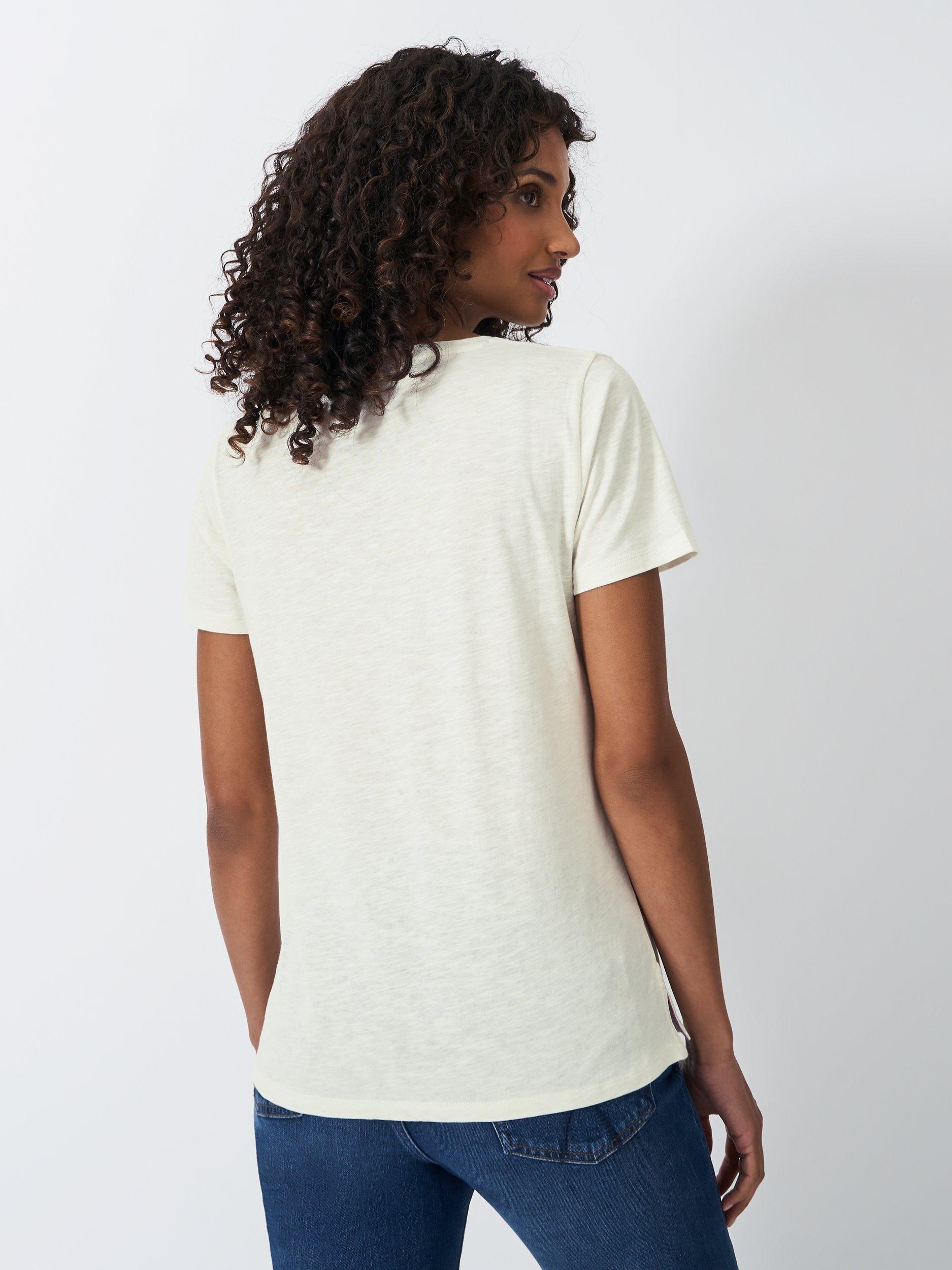 Product image 3 of 5, which shows Crew Clothing Slub Scoop Neck T-Shirt, White, 8