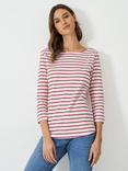 Crew Clothing Essential Breton Stripe Top, White/Red