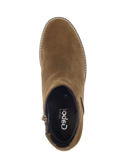 Gabor Delight Wide Fit Suede Ankle Boots, Cognac - view 2, Cognac