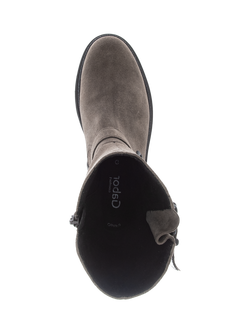 Gabor Dino Wide-Fit Suede Biker Boots, Mohair - view 2, Mohair