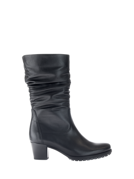 Gabor Oslo Wide Fit Leather Calf Boots, Black, Black