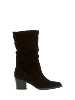 Gabor Ramona Wide Fit Suede Calf Boots, Black, Black