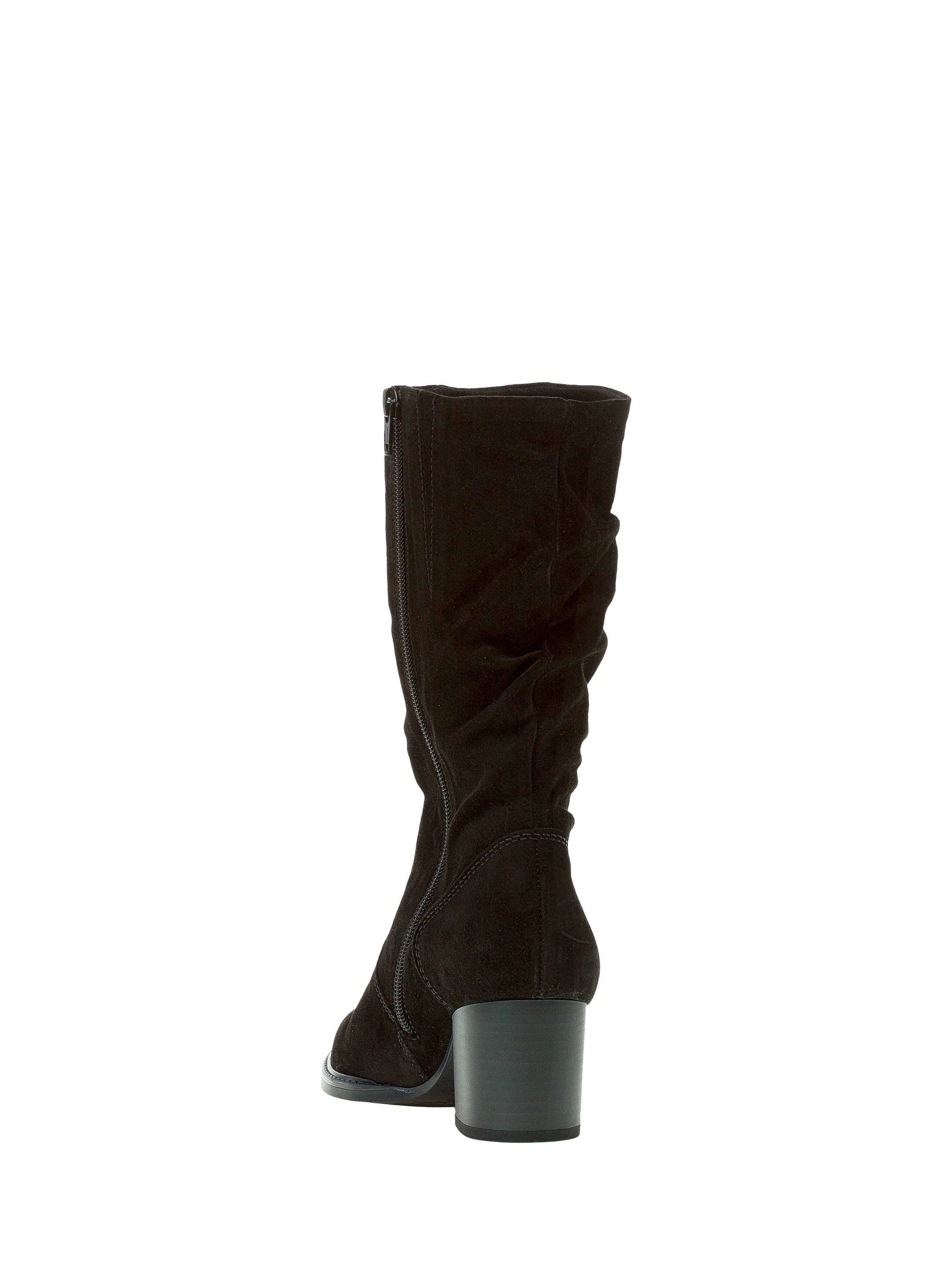 Product image 2 of 3, which shows Gabor Ramona Wide Fit Suede Calf Boots, Black, 7.5