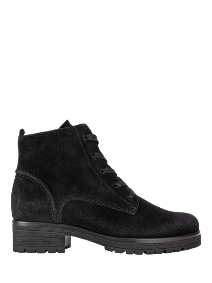Gabor Zumba Wide Fit Suede Ankle Boots, Black, Black
