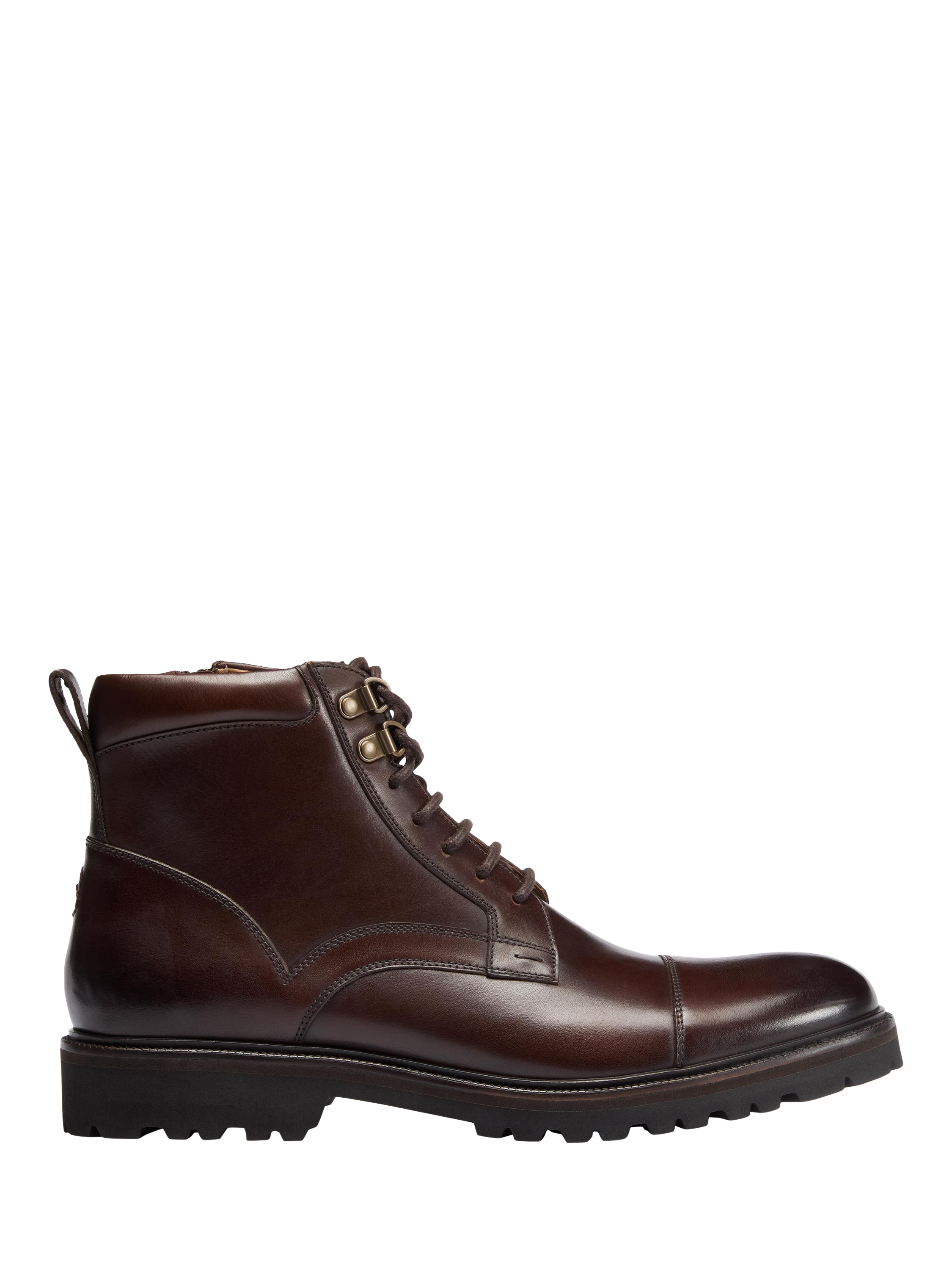 Product image 1 of 5, which shows Oliver Sweeney Runcorn Antiqued Leather Brogue Boots, Brown, 7