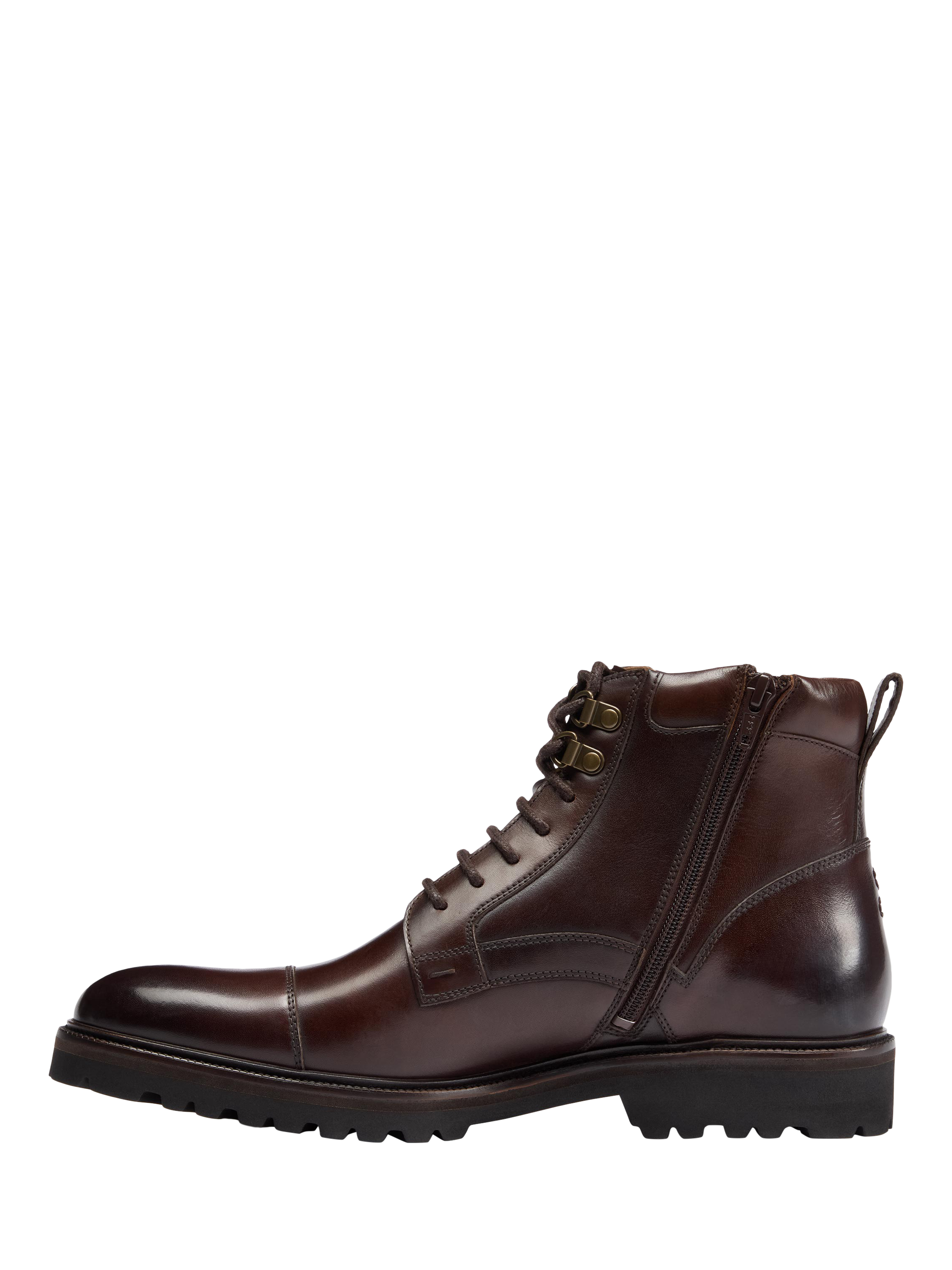 Product image 3 of 5, which shows Oliver Sweeney Runcorn Antiqued Leather Brogue Boots, Brown, 7