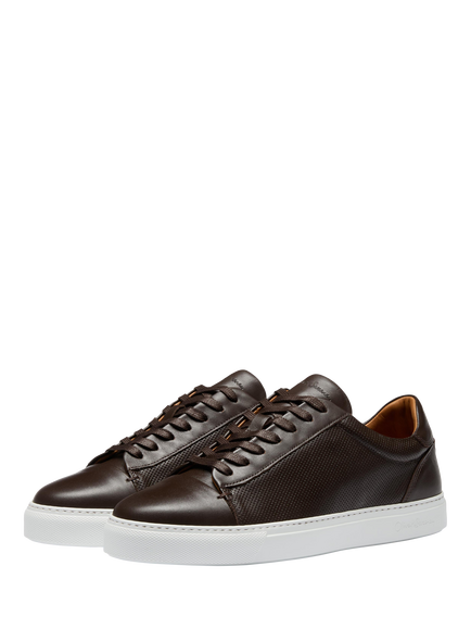 Oliver Sweeney Almada Leather Perforated Trainers - view 2, Brown