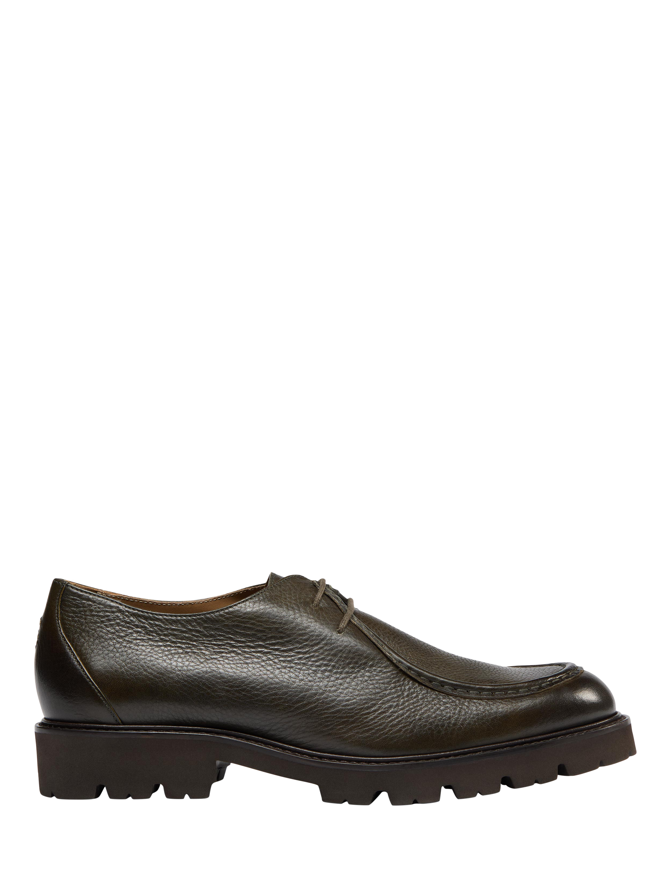 Product image 1 of 5, which shows Oliver Sweeney Hayes Moc Toe Leather Shoes, Khaki, 8