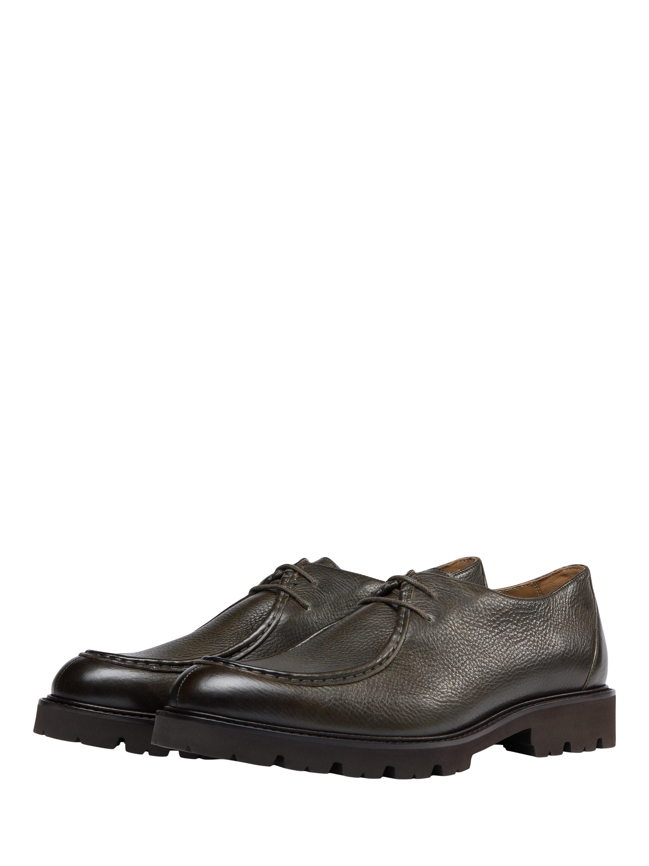 Product image 2 of 5, which shows Oliver Sweeney Hayes Moc Toe Leather Shoes, Khaki, 8