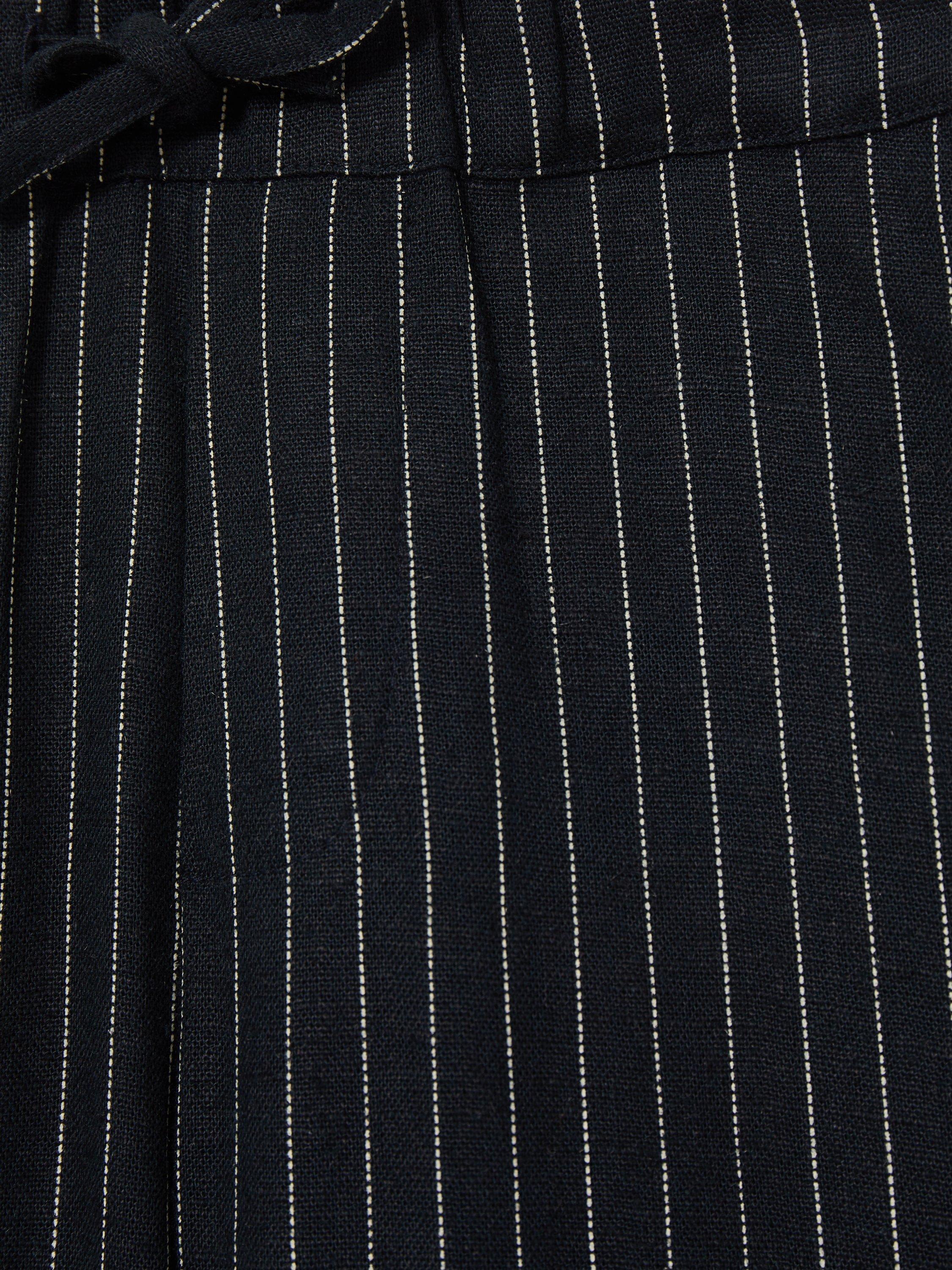Product image 4 of 4, which shows Reiss Kids' Andros Linen Blend Drawstring Trousers, Navy Stripe, 6-7 years