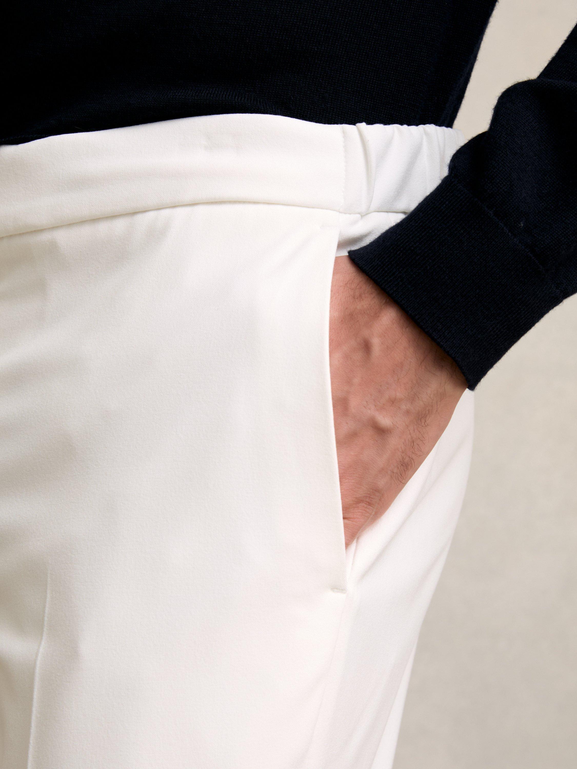 Product image 4 of 5, which shows Reiss Found Drawstring Straight Trousers, White, 28R