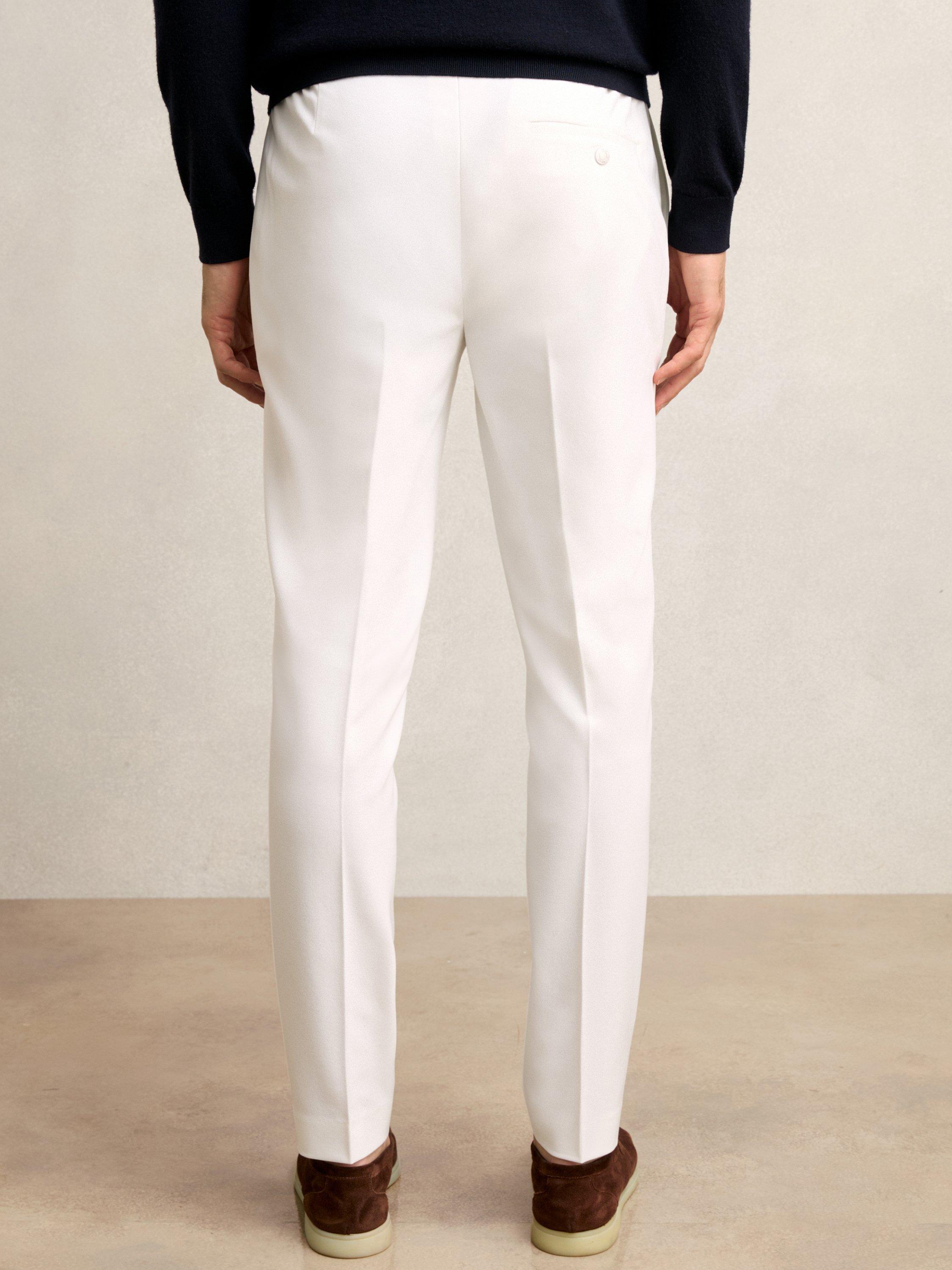 Product image 5 of 5, which shows Reiss Found Drawstring Straight Trousers, White, 28R