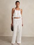 Reiss Poppy Broderie Anglaise Side Tie Top, White