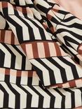 Reiss Charlie Mixed Stripe Bikini Bottoms, Black/Brown