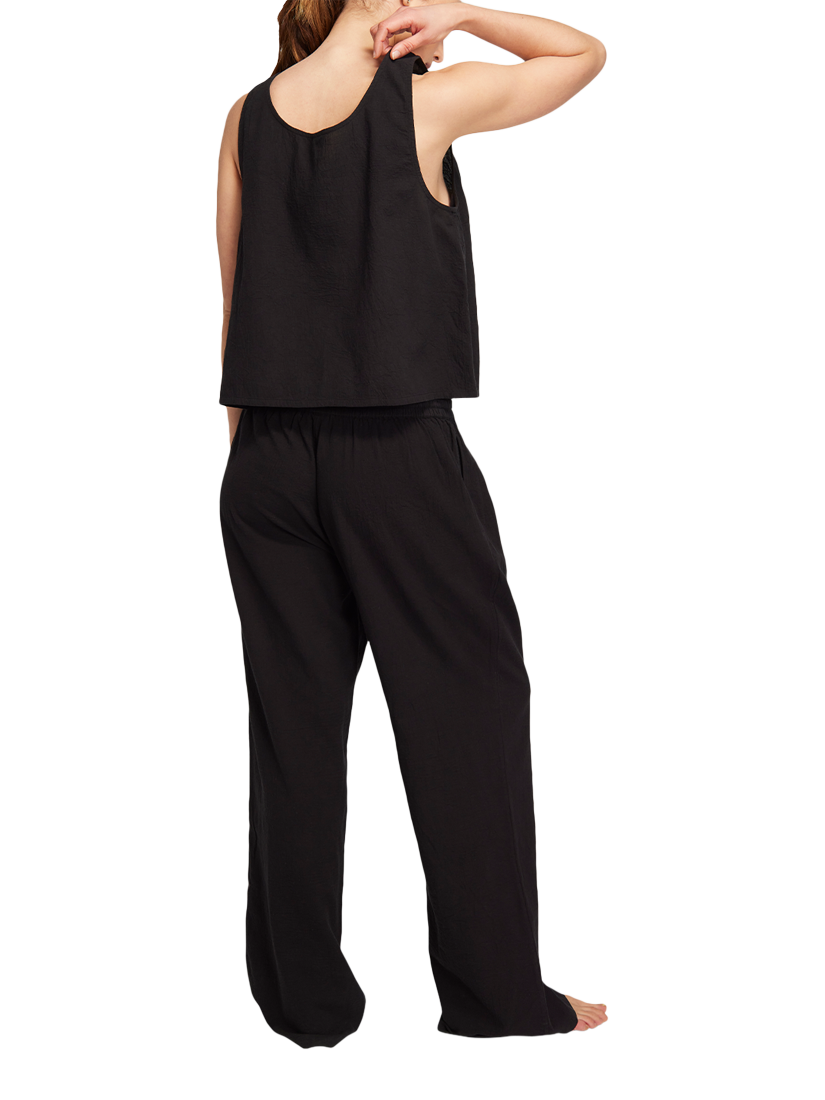 Product image 3 of 5, which shows Nudea The Pure Organic Cotton Pyjama Vest, Black, XS