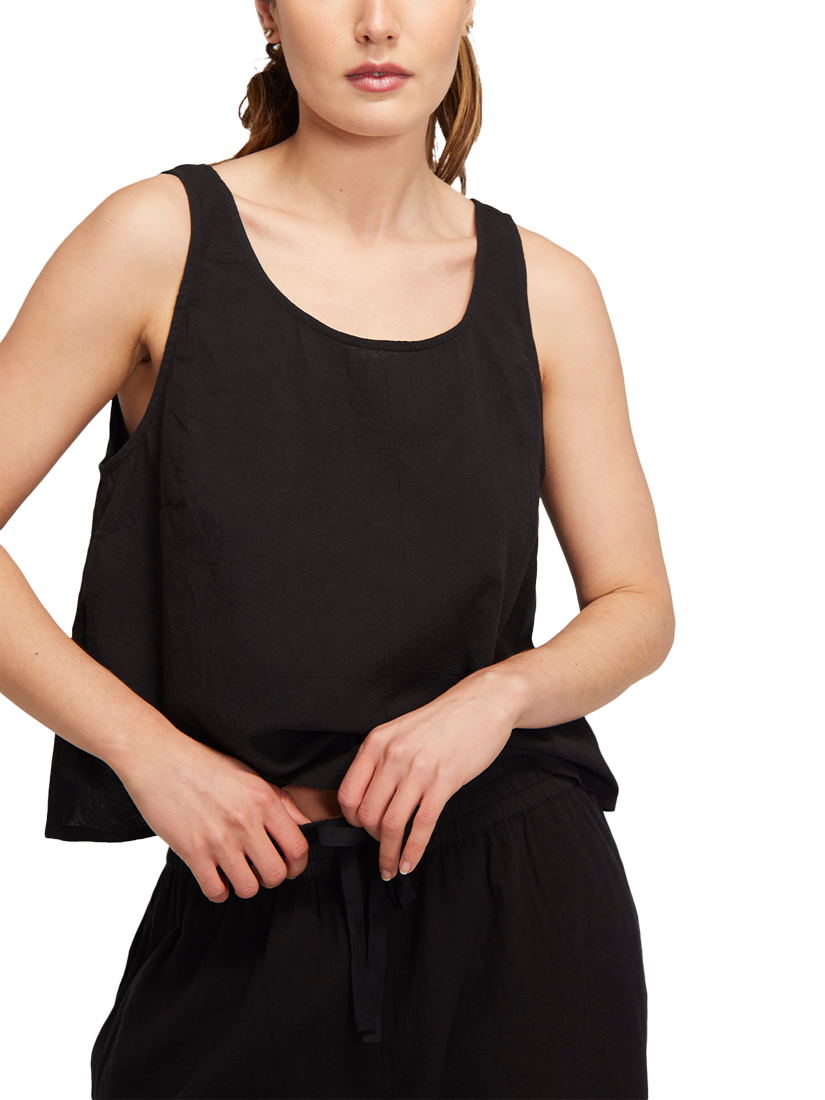 Product image 4 of 5, which shows Nudea The Pure Organic Cotton Pyjama Vest, Black, XS