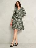 Hobbs Elosie Floral V Neck Jersey Mini Dress, Navy/Multi