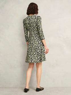 Hobbs Elosie Floral V Neck Jersey Mini Dress, Navy/Multi - view 2, Navy/Multi