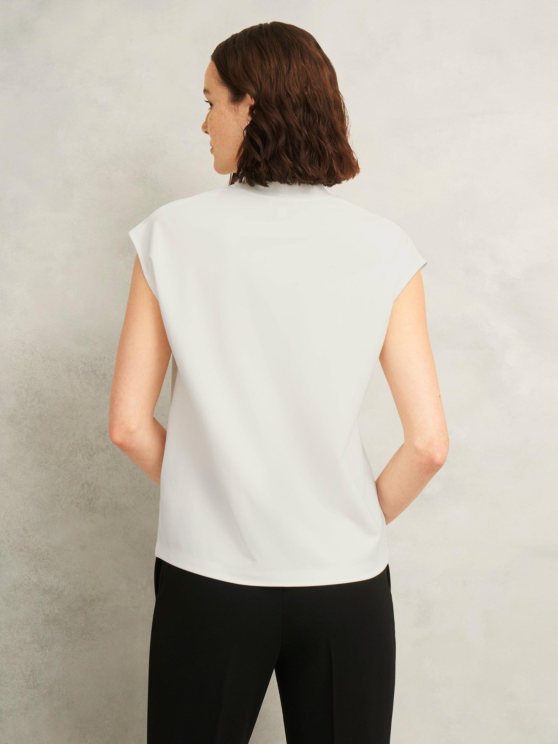 Product image 2 of 5, which shows Hobbs Katie V-Neck Cap Sleeve Top, Hobbs Ivory, L