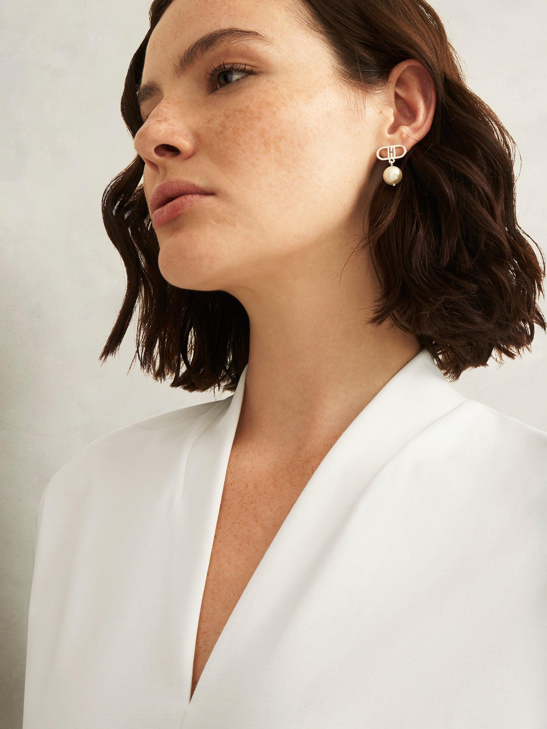 Product image 3 of 5, which shows Hobbs Katie V-Neck Cap Sleeve Top, Hobbs Ivory, L