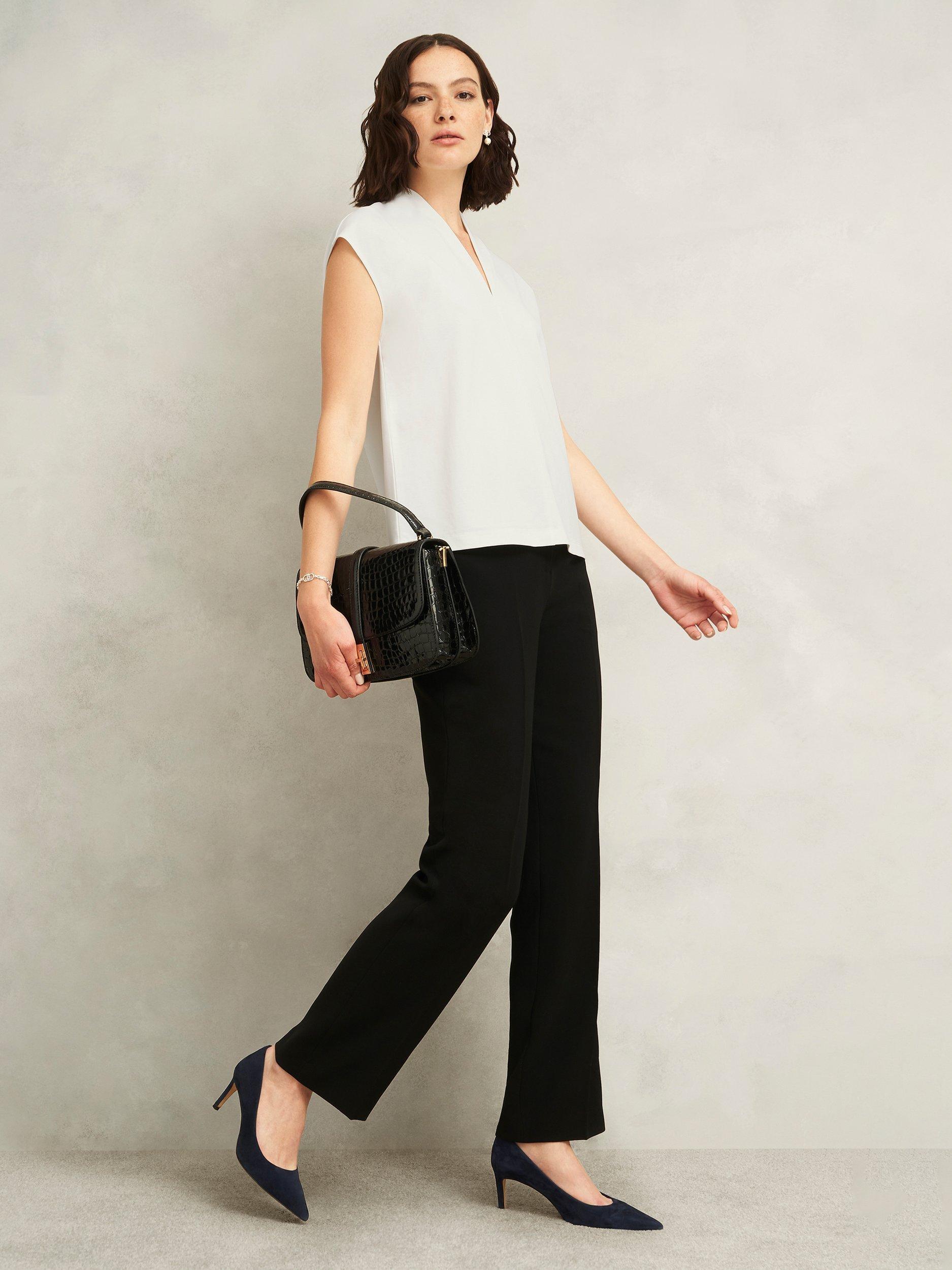 Product image 5 of 5, which shows Hobbs Katie V-Neck Cap Sleeve Top, Hobbs Ivory, L