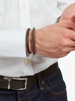 Simon Carter Bude Leather Bracelets, Set of 2, Black/Brown, Black/Brown
