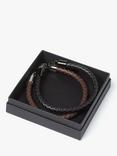 Simon Carter Bude Leather Bracelets, Set of 2, Black/Brown