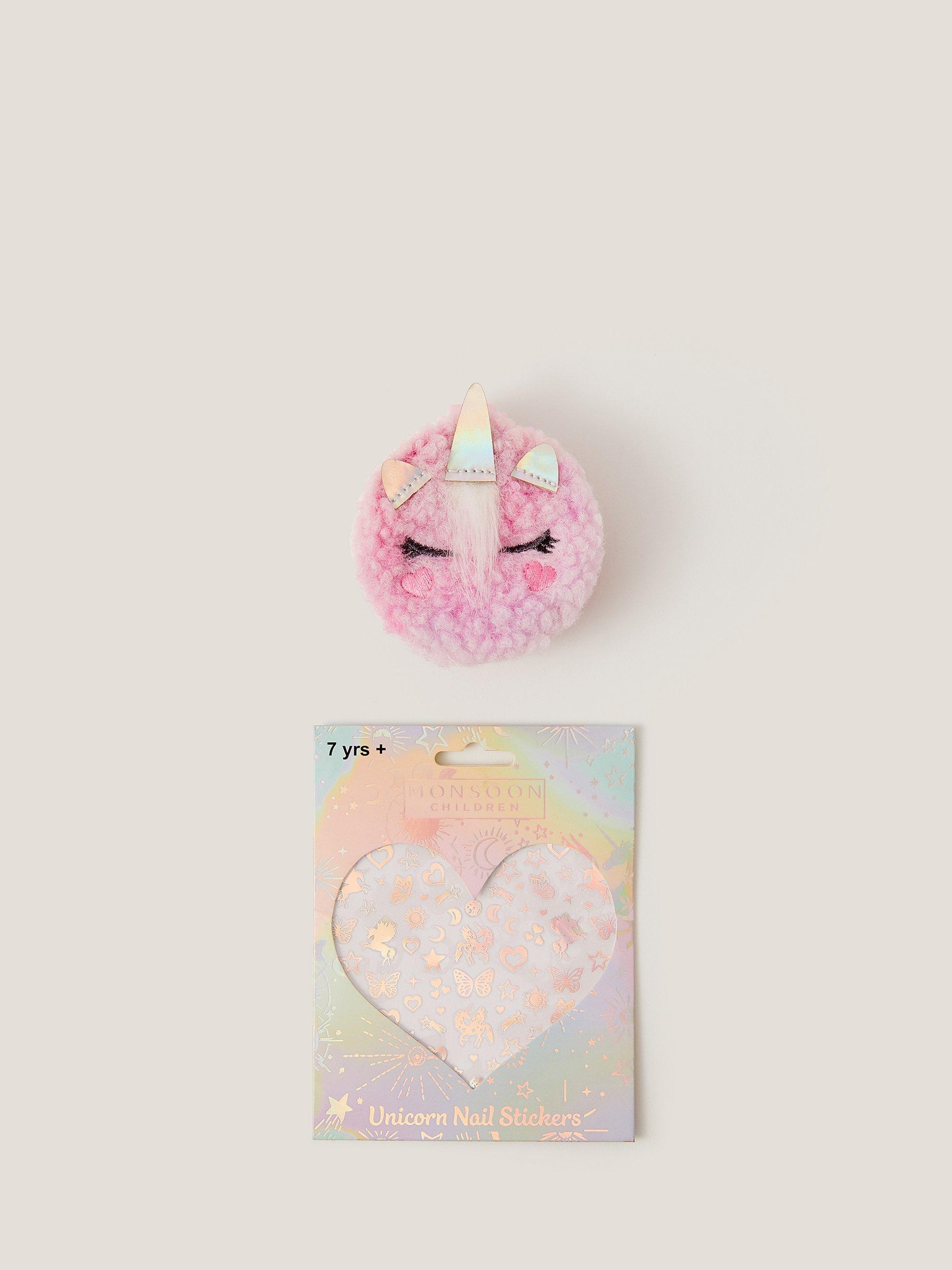 Product image 1 of 2, which shows Monsoon Kids' Cosmic Unicorn Brush and Nail Set, Multi, One Size