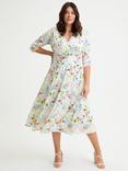 Scarlett & Jo Helena Floral Wrap Dress, Ivory/Multi