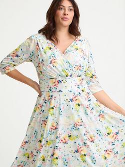 Scarlett & Jo Helena Floral Wrap Dress, Ivory/Multi - view 2, Ivory/Multi