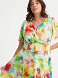 Scarlett & Jo Isabelle Tropical Floral Float Sleeve Maxi Dress, Ivory/Multi