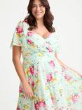 Scarlett & Jo Kemi Floral Bolero Wrap Bodice Maxi Dress, Ivory/Pink