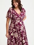 Scarlett & Jo Tilly Floral V Neck Short Sleeve Midi Dress