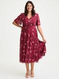 Scarlett & Jo Victoria Floral V Neck Short Sleeve Midi Dress