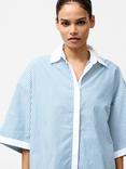 French Connection Cambria Stripe Shirt, Linen White/Sky Blue