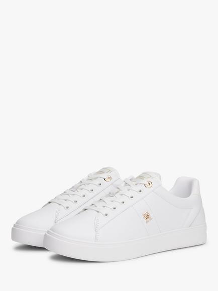 Tommy Hilfiger Essential Elevated Leather Trainers - view 2, White