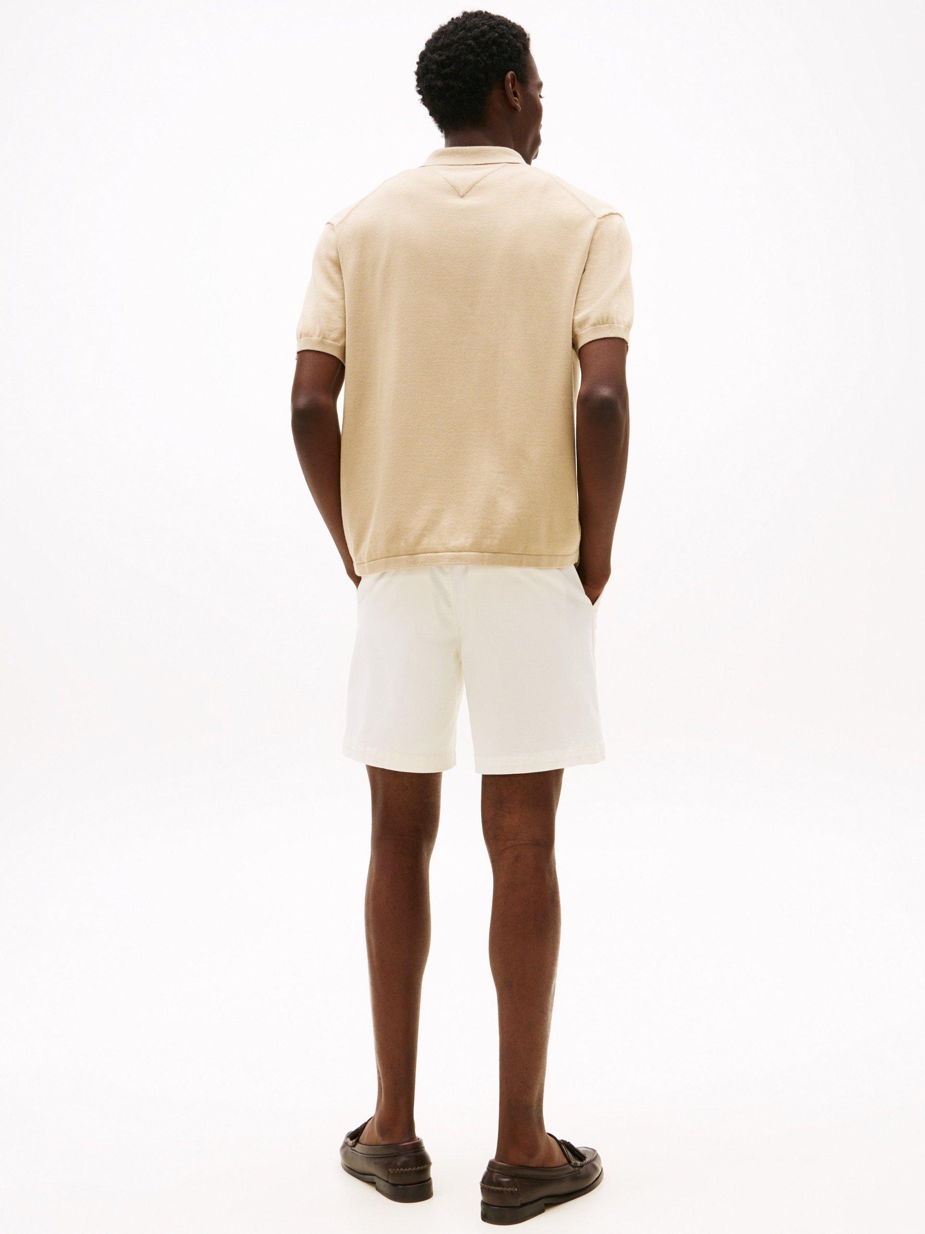 Product image 2 of 5, which shows Tommy Hilfiger Cotton Regular Fit Essential Short Sleeve Shirt, Sandalwood, S