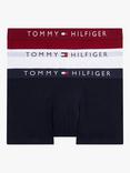Tommy Hilfiger Original Logo Waistband Stretch Cotton Trunks, Pack of 3