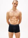 Tommy Hilfiger Original Logo Waistband Stretch Cotton Trunks, Pack of 3