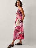 Monsoon Alex Palm Print Midi Dress, Rust
