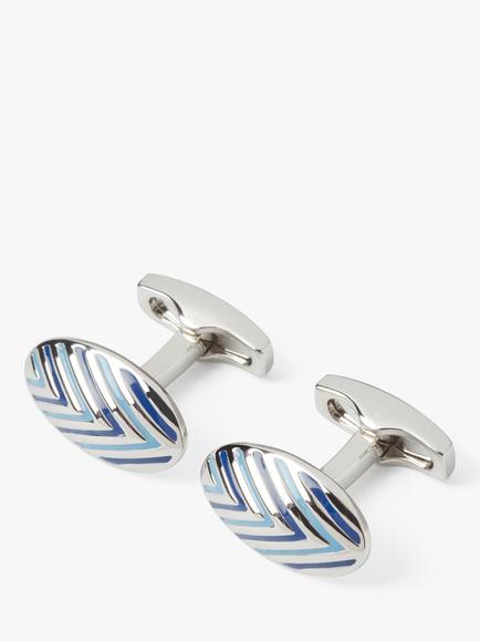 Simon Carter Deco Arrow Cufflinks, Blue, Blue