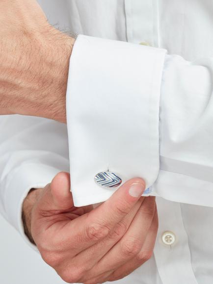 Simon Carter Deco Arrow Cufflinks, Blue - view 2, Blue