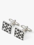 Simon Carter Floral Block Cufflinks, Black