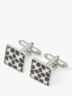 Simon Carter Floral Block Cufflinks, Black, Black