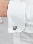 Simon Carter Floral Block Cufflinks, Black