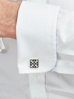 Simon Carter Floral Block Cufflinks, Black - view 2, Black