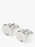 Simon Carter Button Cufflinks, Grey Silver