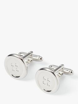 Simon Carter Button Cufflinks, Grey Silver, Grey Silver