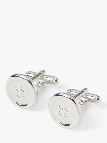 Simon Carter Button Cufflinks, Grey Silver, Grey Silver